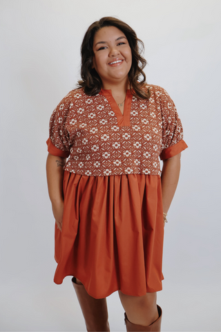 Autumn Bloom Mini Dress
