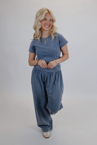 Denim Drift Crop Top