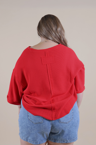 Comfort Waffle Knit Top in Plus