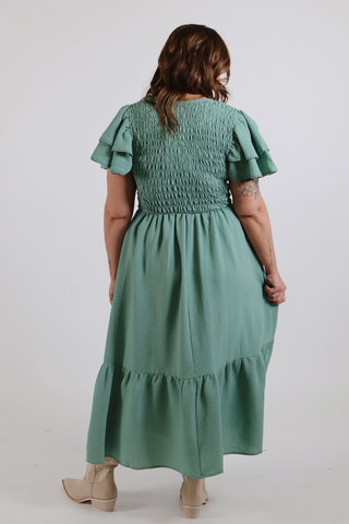 Timeless Smock Ruffle Maxi Dress