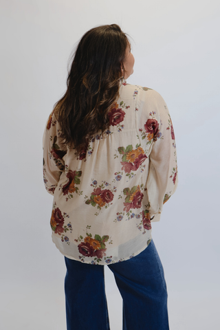 Vintage Rose Plus Ruffle Blouse in Plus