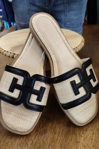 Harper Raffia Slide Sandals