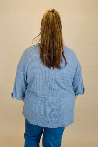 Have Some Fun Waffle Knit Top In Plus