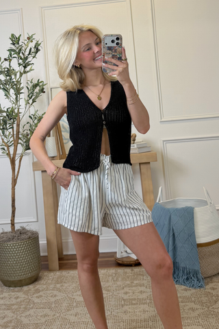 Lena Crochet Knit Vest Top