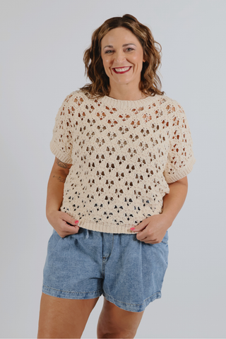 Sunlit Crochet Knit Top
