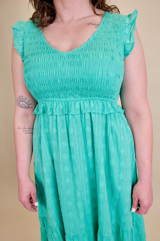 Seline Smocked Midi Dress