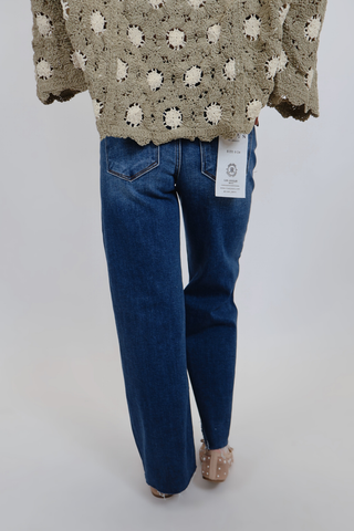 Olivia High Rise Crop Straight Jeans