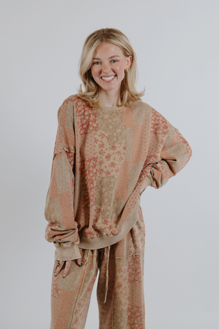 Soft Bloom Patchwork Pullover