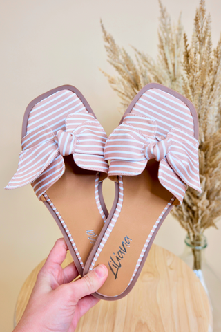 Hailie Striped Bow Sandals