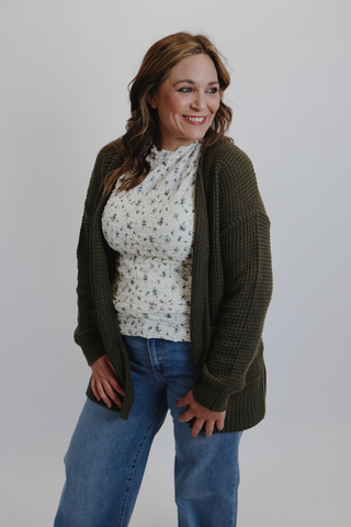 Everyday Comfort Waffle Knit Cardigan