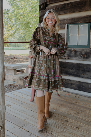 Elena Boho Baby Doll Mini Dress