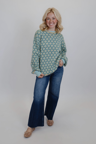 Sutton Abstract Crew Neck Sweater