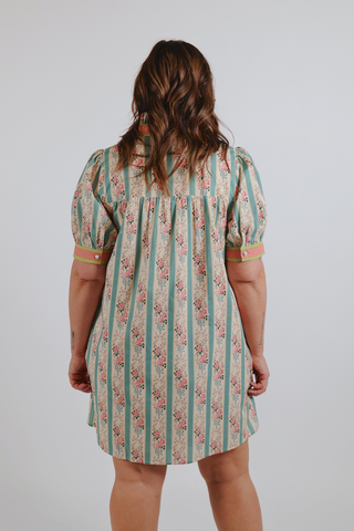 Petal Stripe Cotton Dress