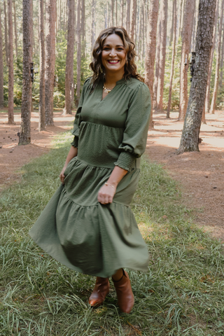 Olive Branch Tiered Dress