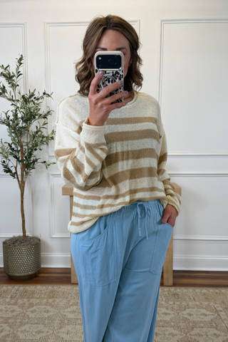 Seaside Stroll Stripe Knit Sweater