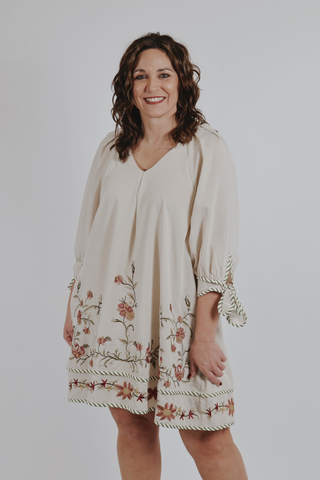 Meadow Whispers Embroidered Dress