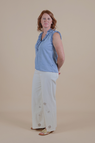 Petal Stitch Eyelet Pants