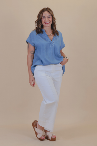 Clearwater Chambray Blouse in Plus