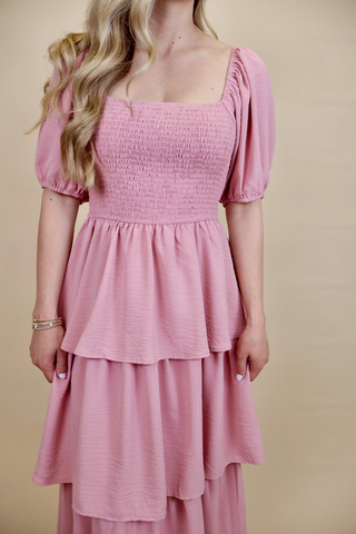 Perfectly Pink Midi Dress