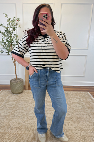 Larkin Patch Pocket Flare Jeans