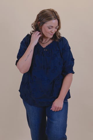 Blooming Grace Embroidered Top in Plus