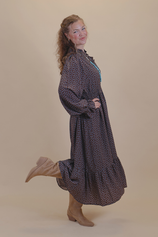 Espresso Elegance Maxi Dress