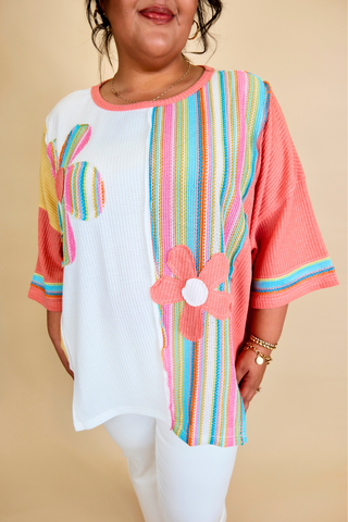 Colorful Daisy Top in Plus