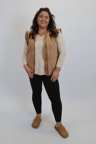 The Willow Ruffle Quilted Vest