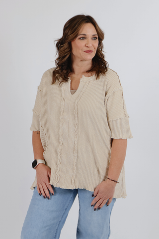 Everyday Ease Mineral Washed Rib Knit Top