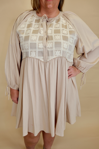 Textured Checkered Dress in Plus