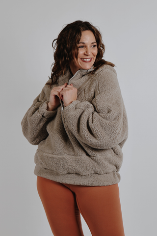 Alpine Plush Half-Zip Sherpa Hoodie