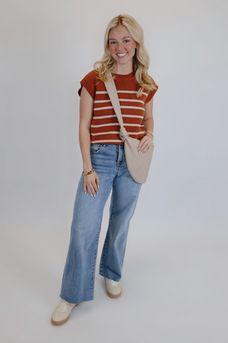 Classic Stripe Short Sleeve Sweater
