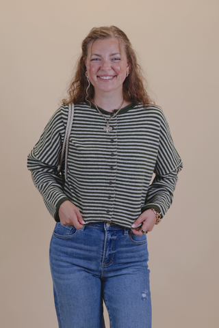 Evergreen Stripe Cardigan