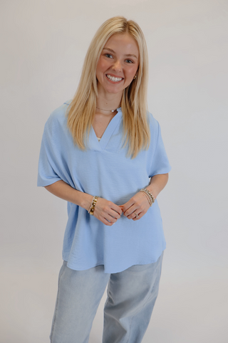 Claire Split Neck Blouse