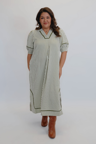 Olive Lane Striped Midi Dress