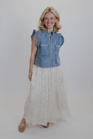 Don't Mind If I Do Denim Vest
