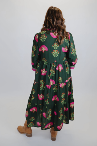Wild Bloom Tiered Midi Dress