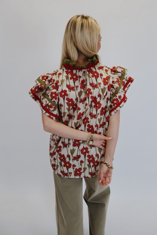 Blossom Grove Ruffle Top