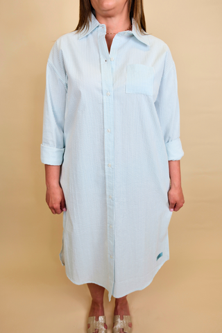 Corsica Button Down Seersucker Dress