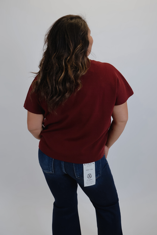 Monroe Button Shoulder Knit Top