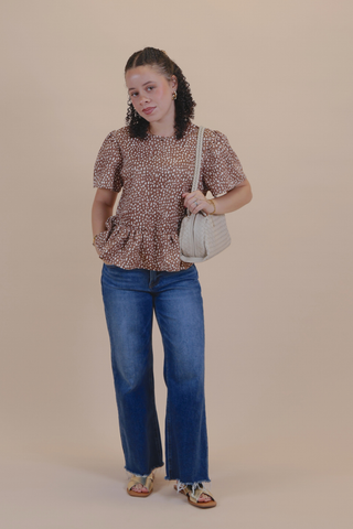 Spotted in Style Ruffle Top