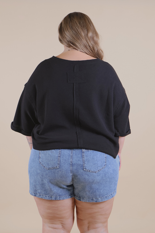 Comfort Waffle Knit Top in Plus