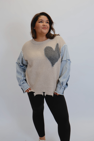 The Sweetheart Denim Sweater