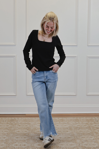 Eco Essentials Square-Neck Top