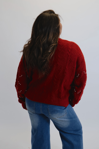 Merlot Pearl Luxe Sweater
