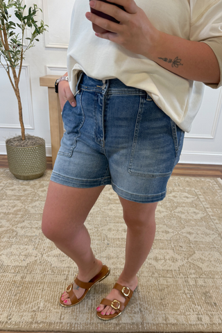 Delilah High Rise Denim Shorts