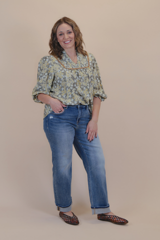 Golden Garden Smocked Top