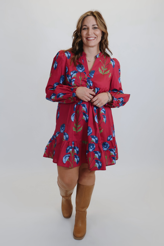 Mix Floral Babydoll Tunic Dress