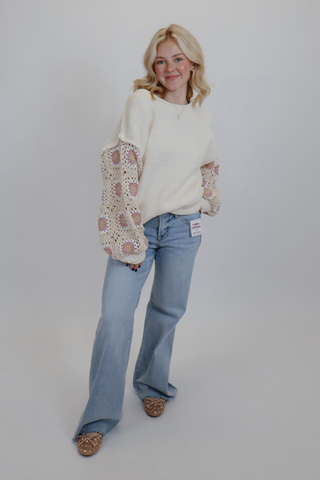 Ivory Dream Crochet Sweater