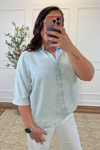 Harbor Stripe Chambray Button-Up